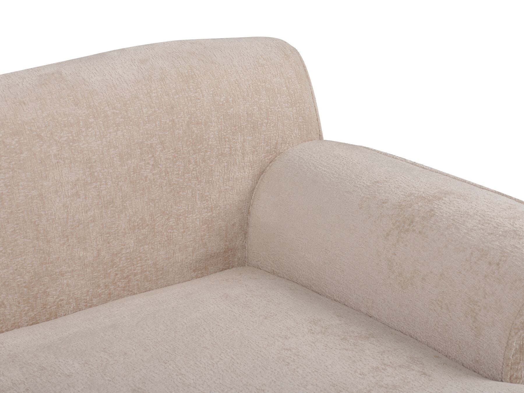 Left Hand Chenille Corner Sofa Beige SIMOS