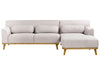 Corner Sofa Fabric Light Grey 3 Seater Left Hand