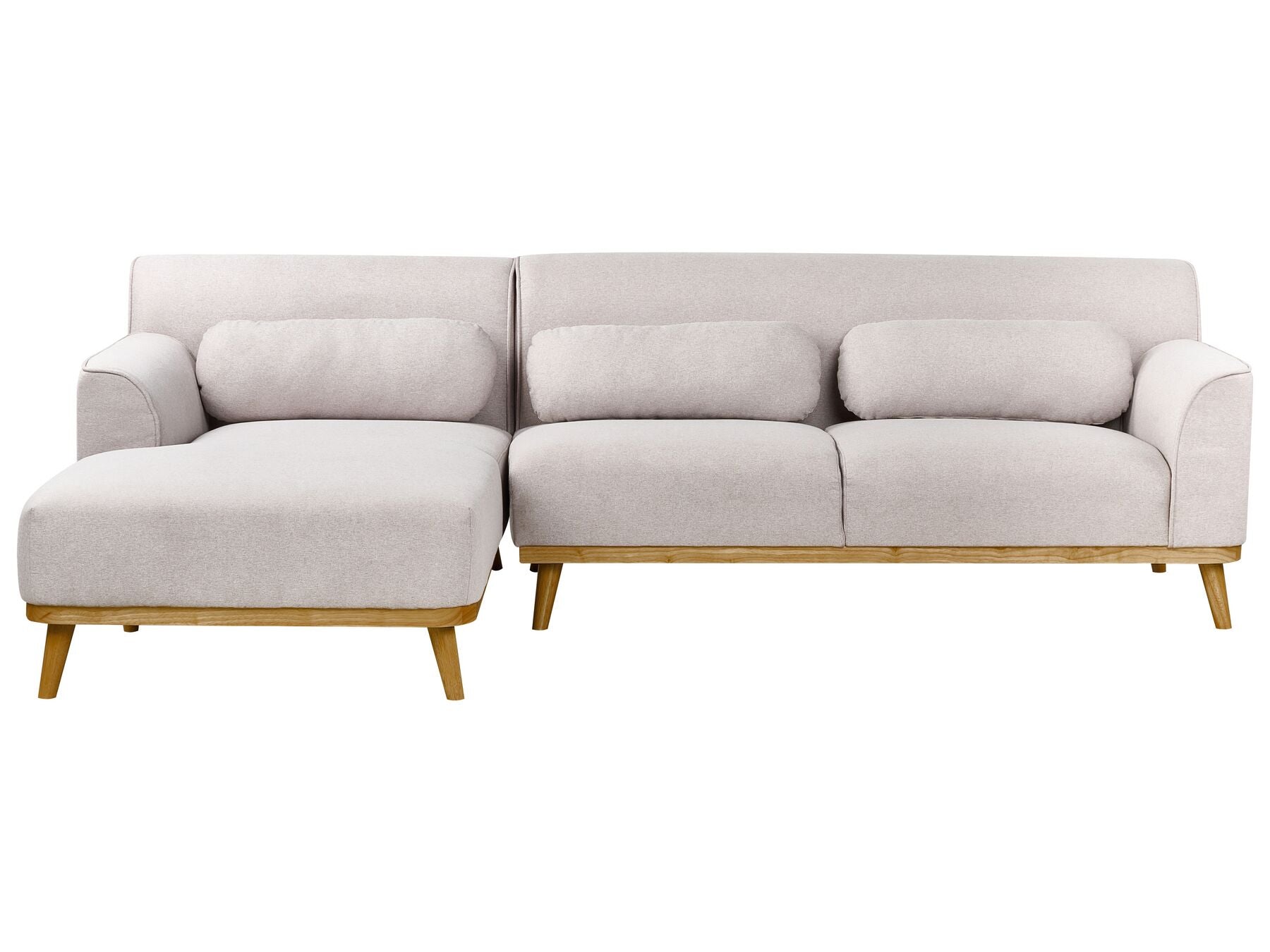 Corner Sofa SIMOS Fabric Light Grey 3 Seater Right Hand