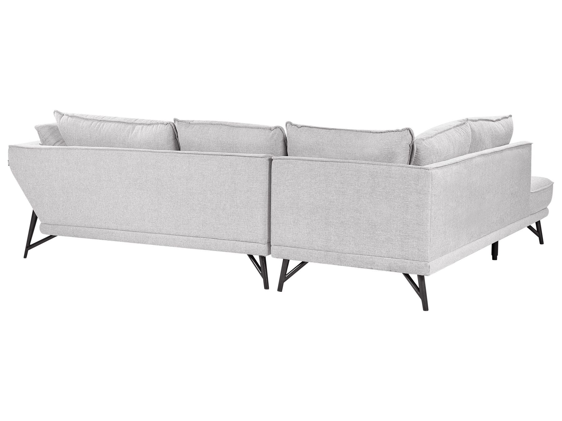 Right Hand Linen Corner Sofa Light Grey ELGA