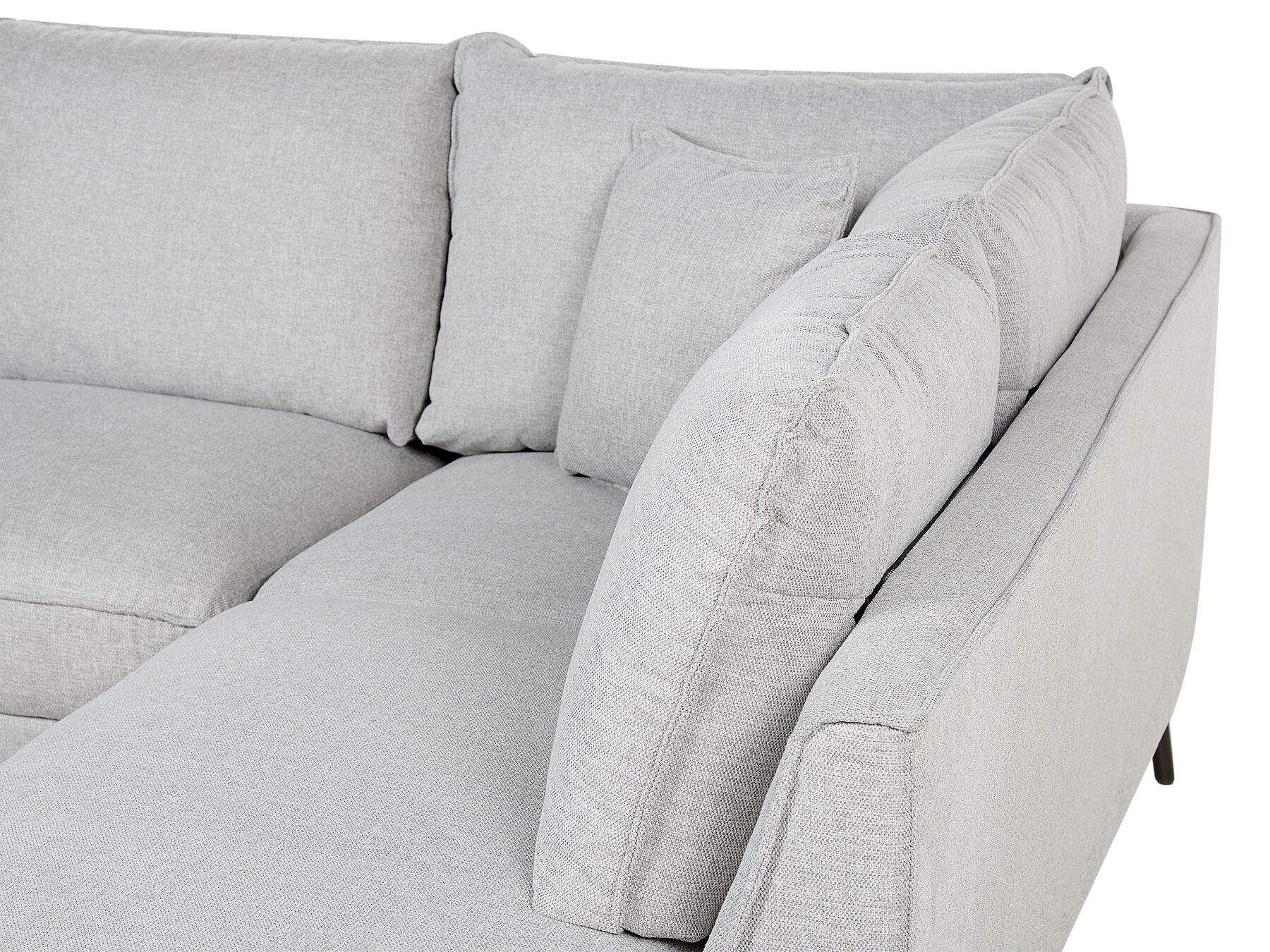 Right Hand Linen Corner Sofa Light Grey ELGA