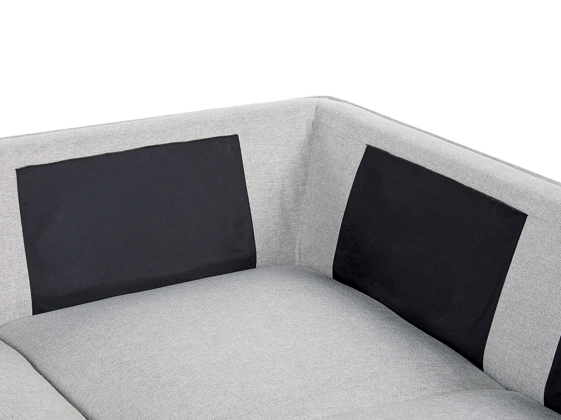 Right Hand Linen Corner Sofa Light Grey ELGA