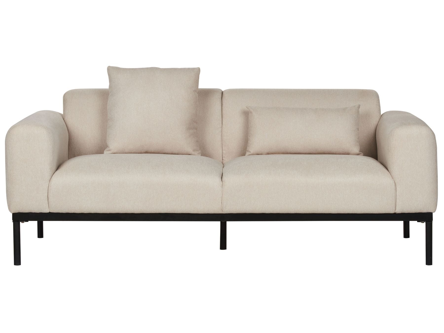 2 Seater Faux Linen Sofa Beige MALMOS