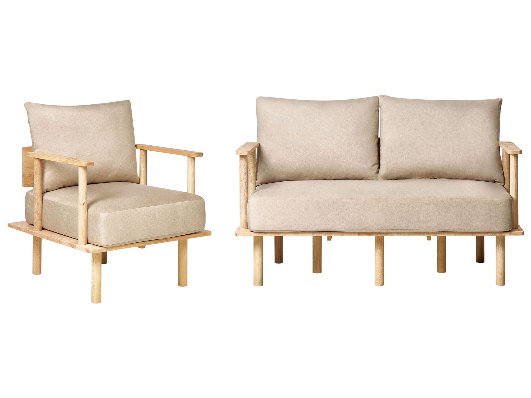 Fabric Living Room Set Beige ASKER