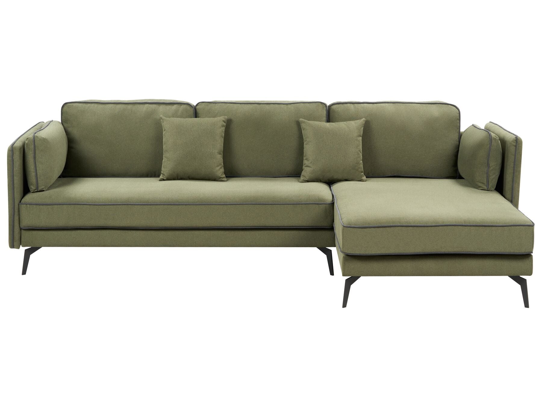 Corner Sofa ALTAN Fabric Green 3 Seater Left Hand