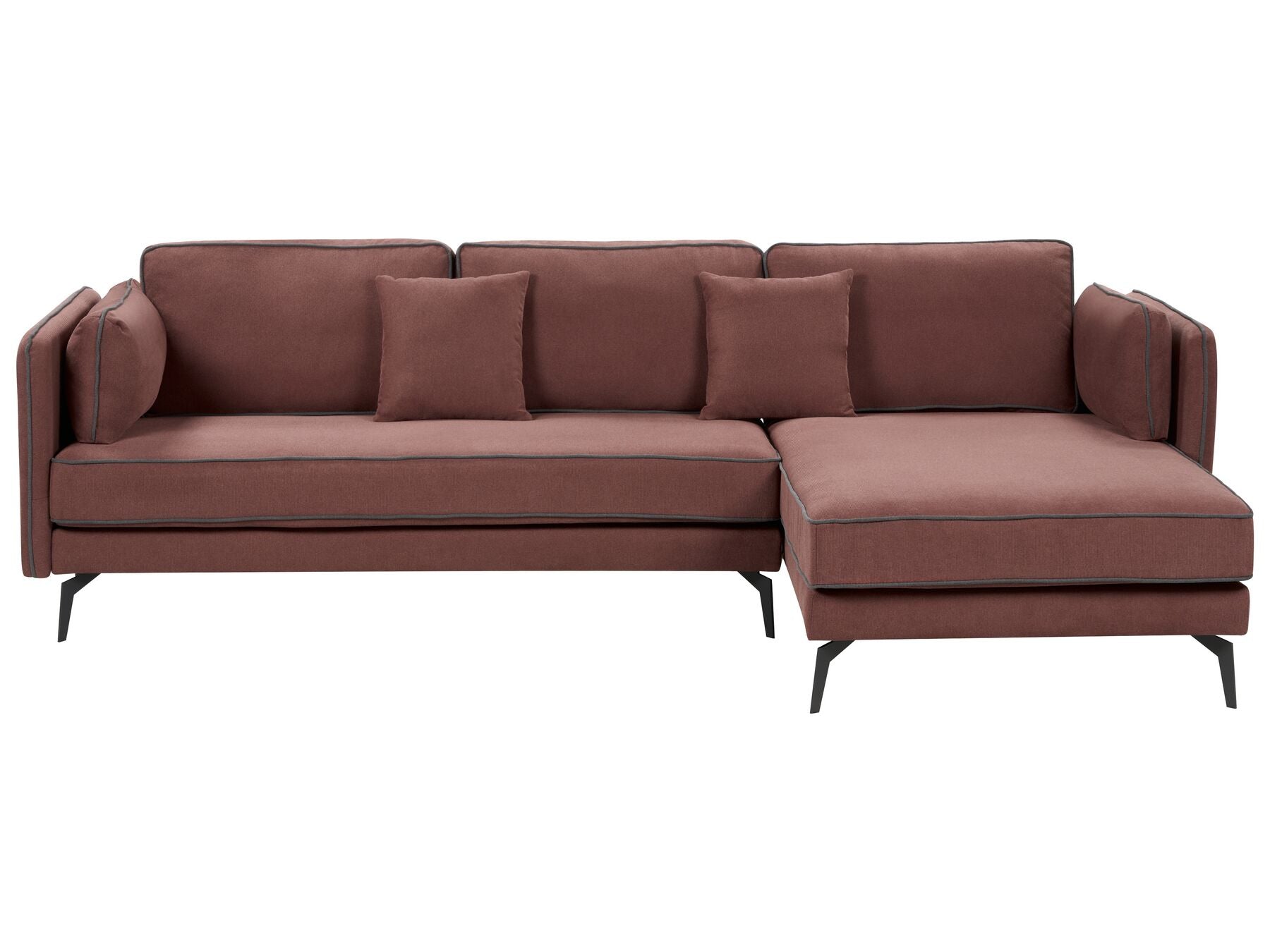 Corner Sofa ALTAN Fabric Burgundy 3 Seater Left Hand