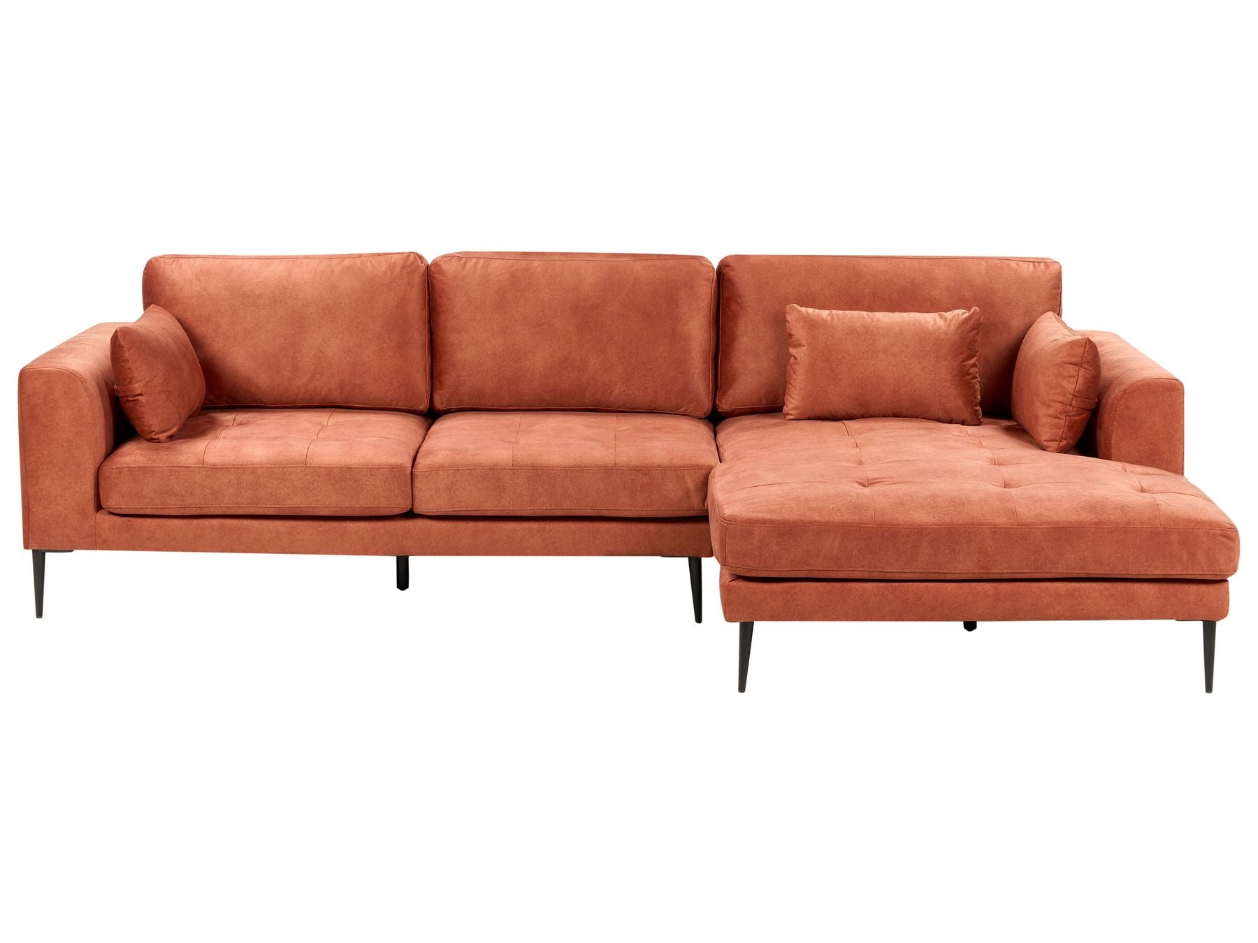 Corner Sofa FLAM Velvet Orange 3 Seater Left Hand