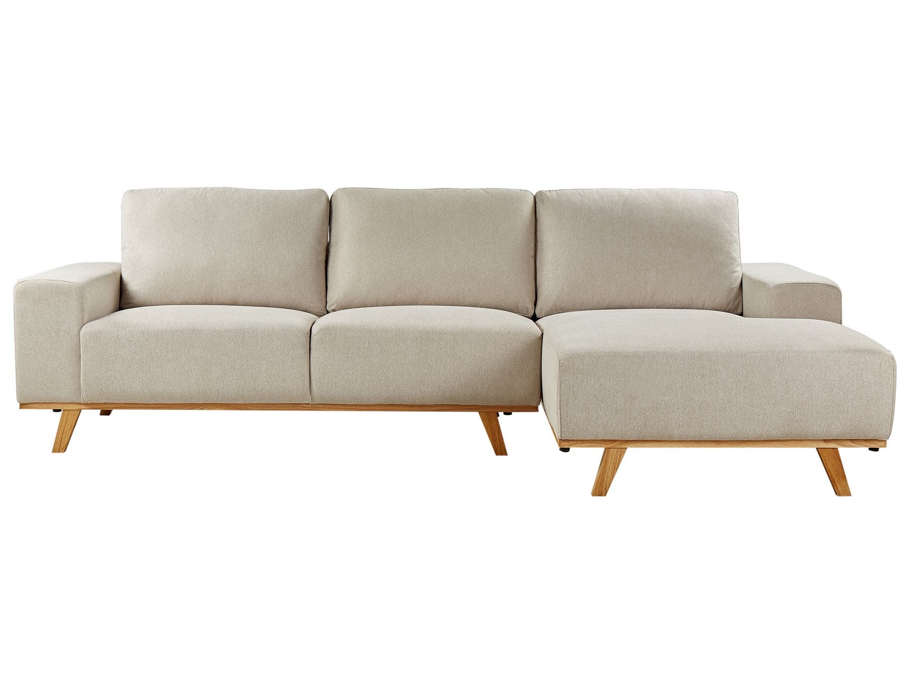 Corner Sofa NORA Fabric Beige 3 Seater Left Hand