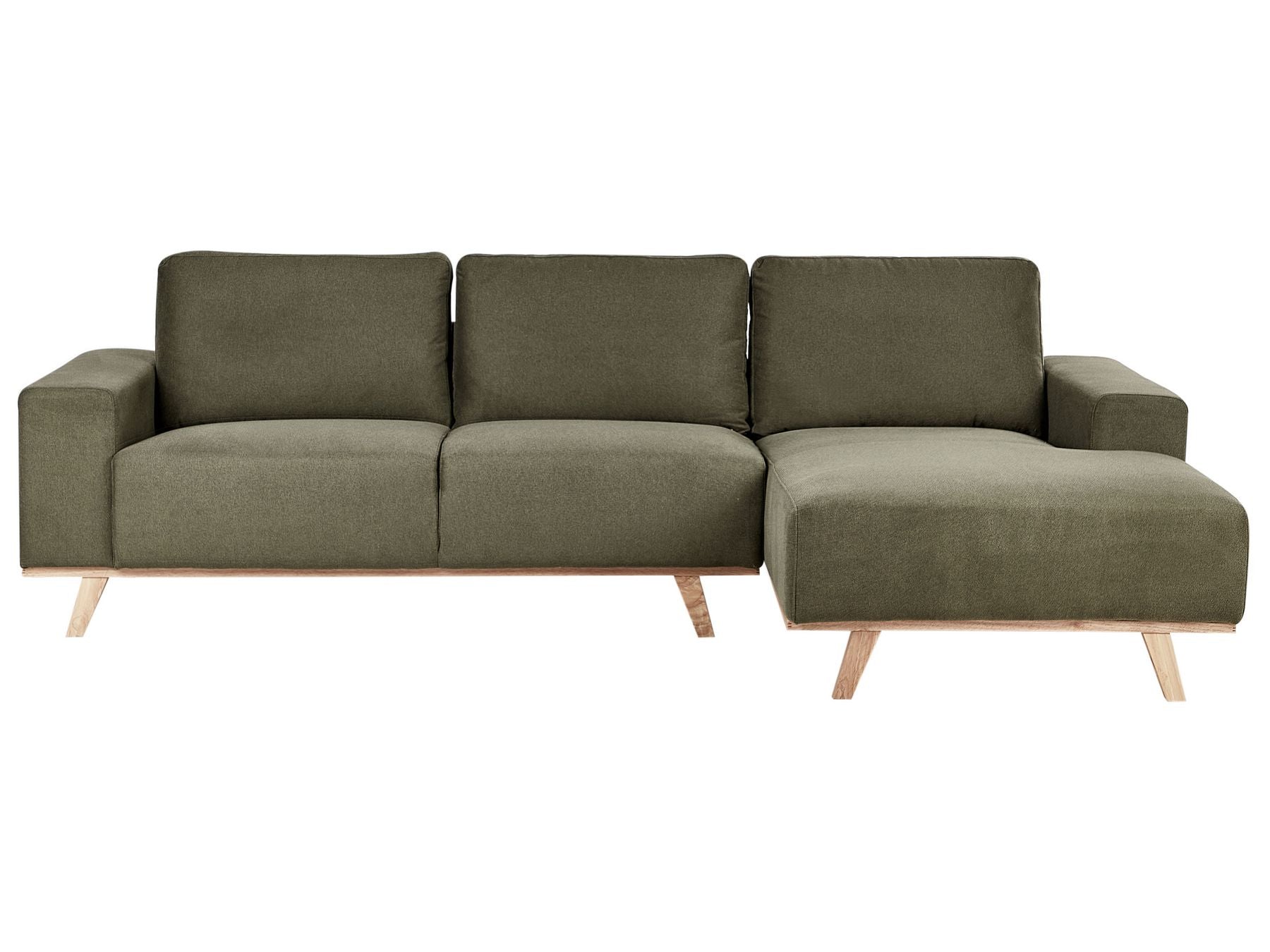 Corner Sofa NORA Fabric Green 3 Seater Left Hand