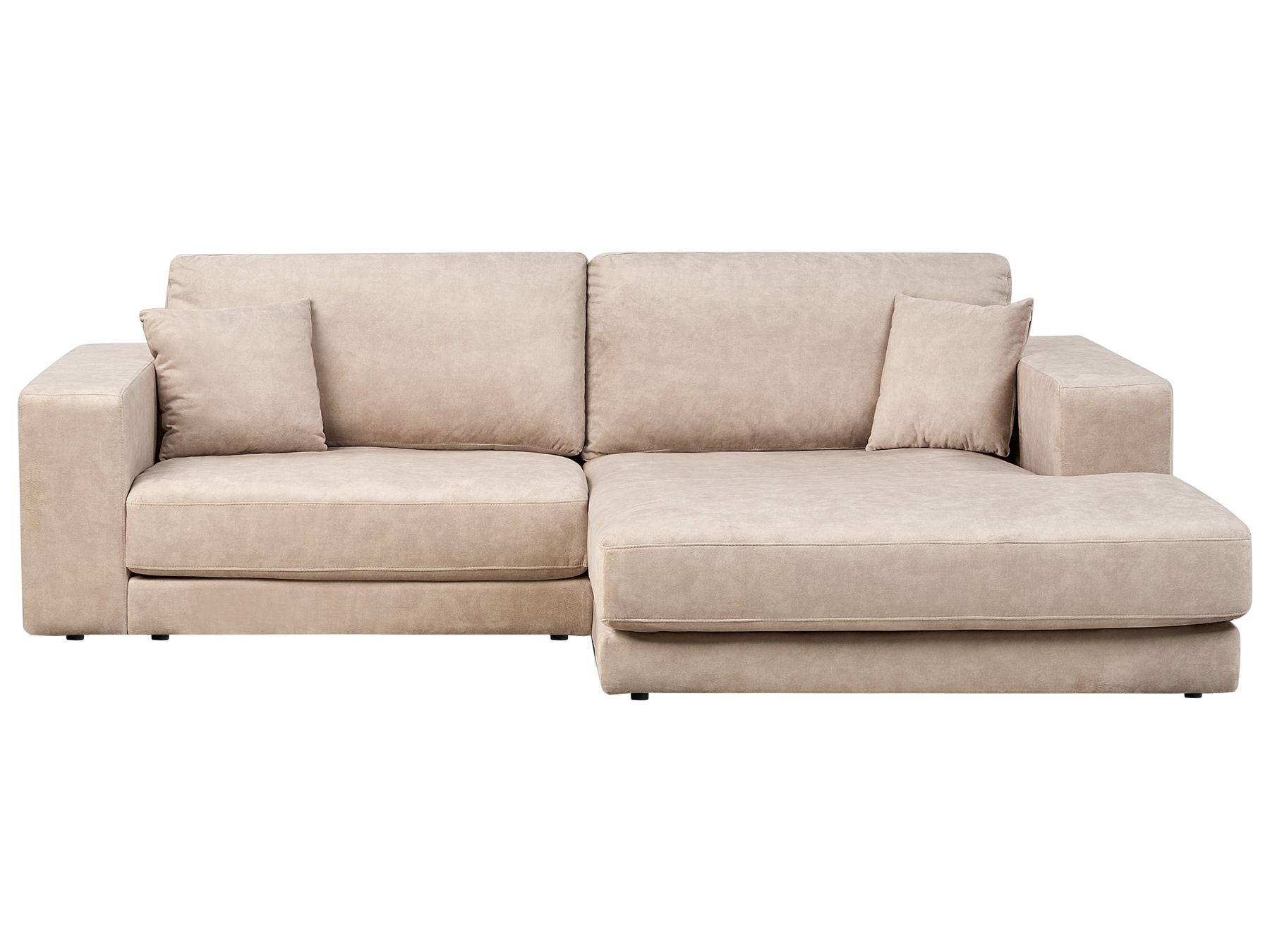 Corner Sofa LOFOTEN Velvet Beige 3 Seater Left Hand