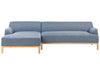 Corner Sofa Fabric Blue 3 Seater Right Hand