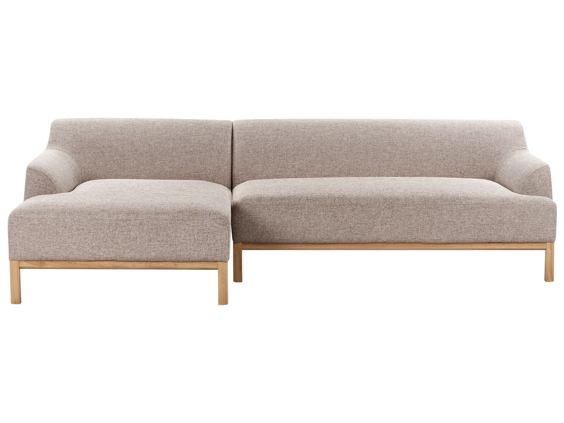 Corner Sofa SOSJO Fabric Light Brown 3 Seater Right Hand