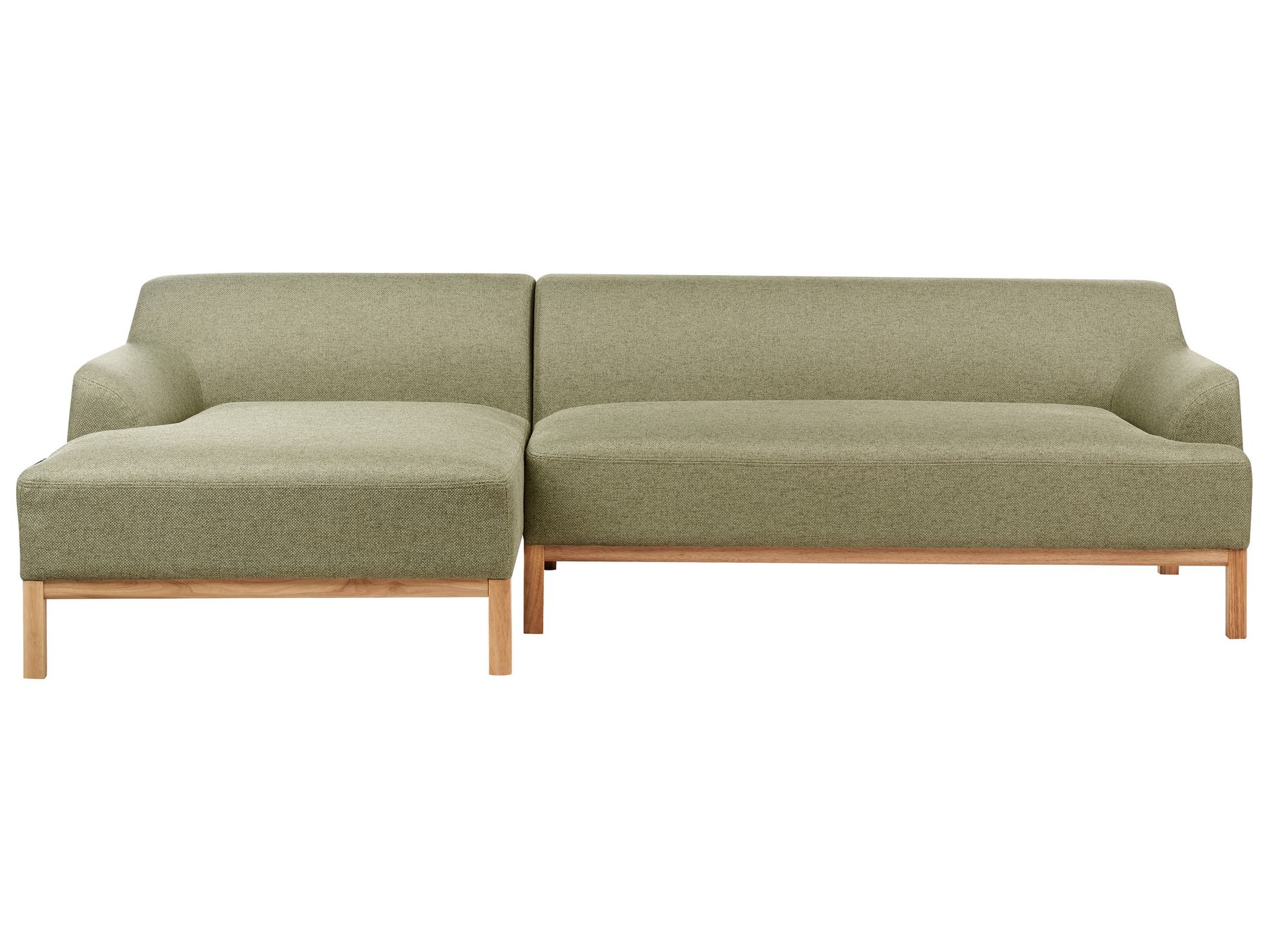 Corner Sofa SOSJO Fabric Olive Green 3 Seater Right Hand