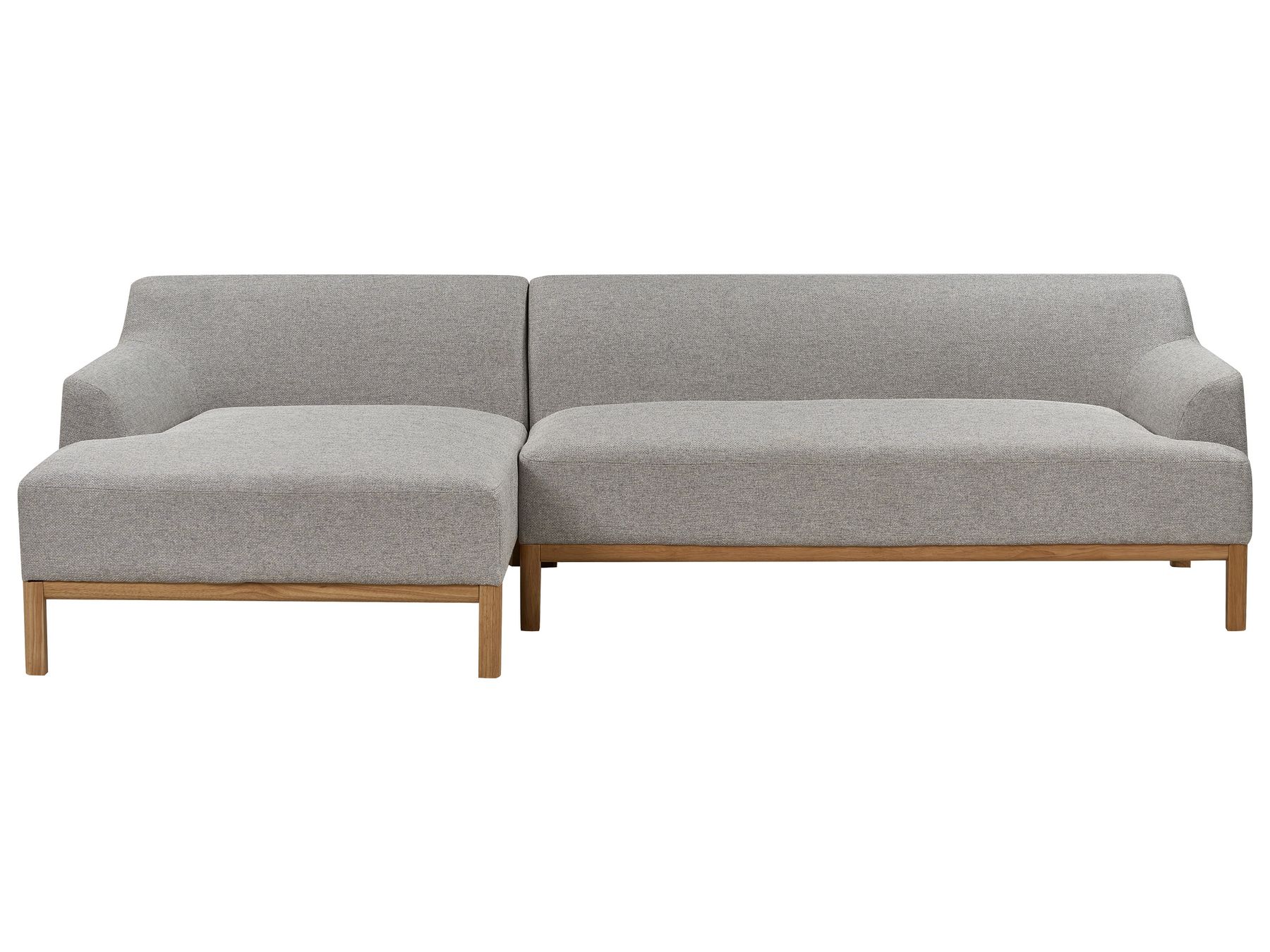 Corner Sofa SOSJO Fabric Light Grey 3 Seater Right Hand