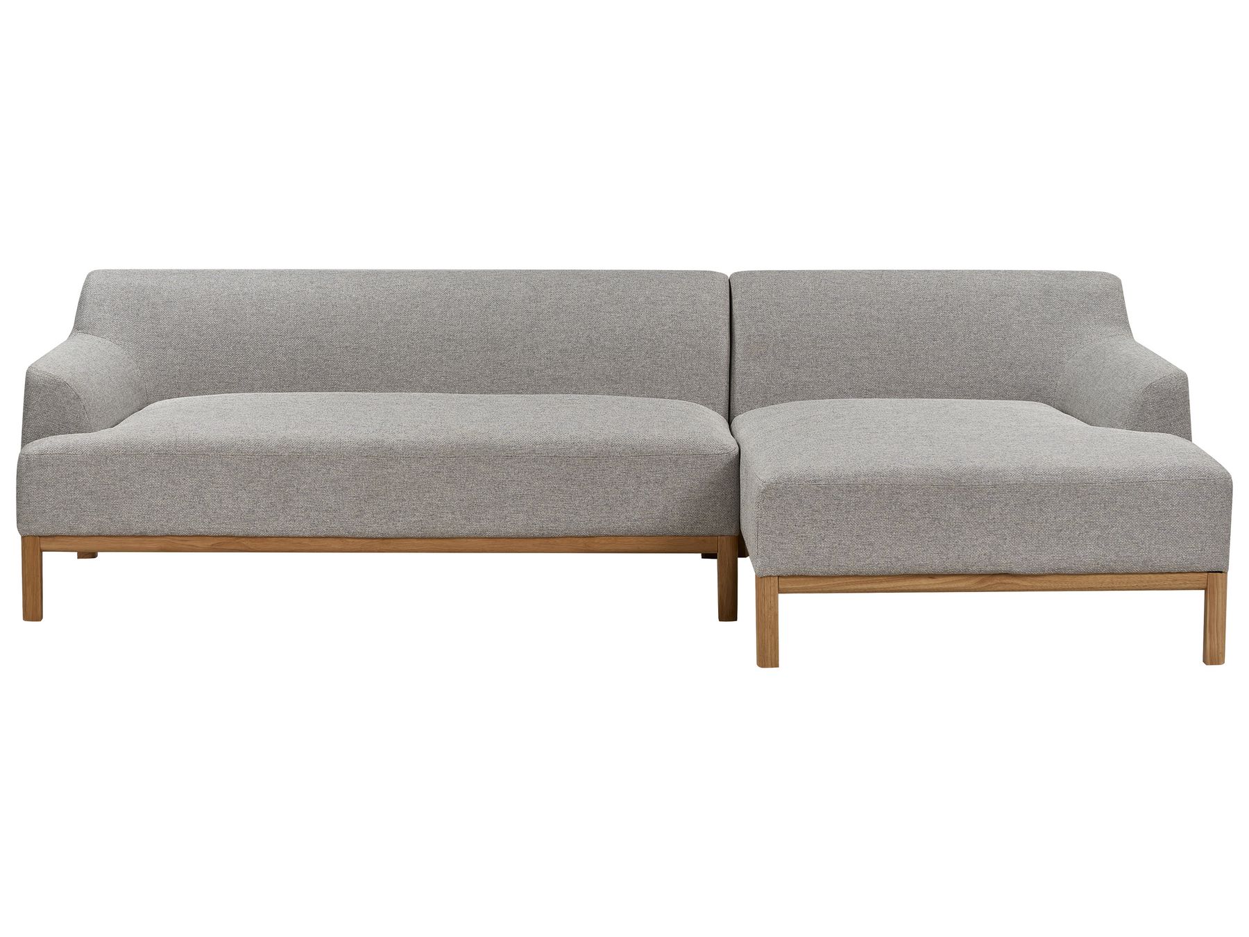Corner Sofa SOSJO Fabric Light Grey 3 Seater Left Hand