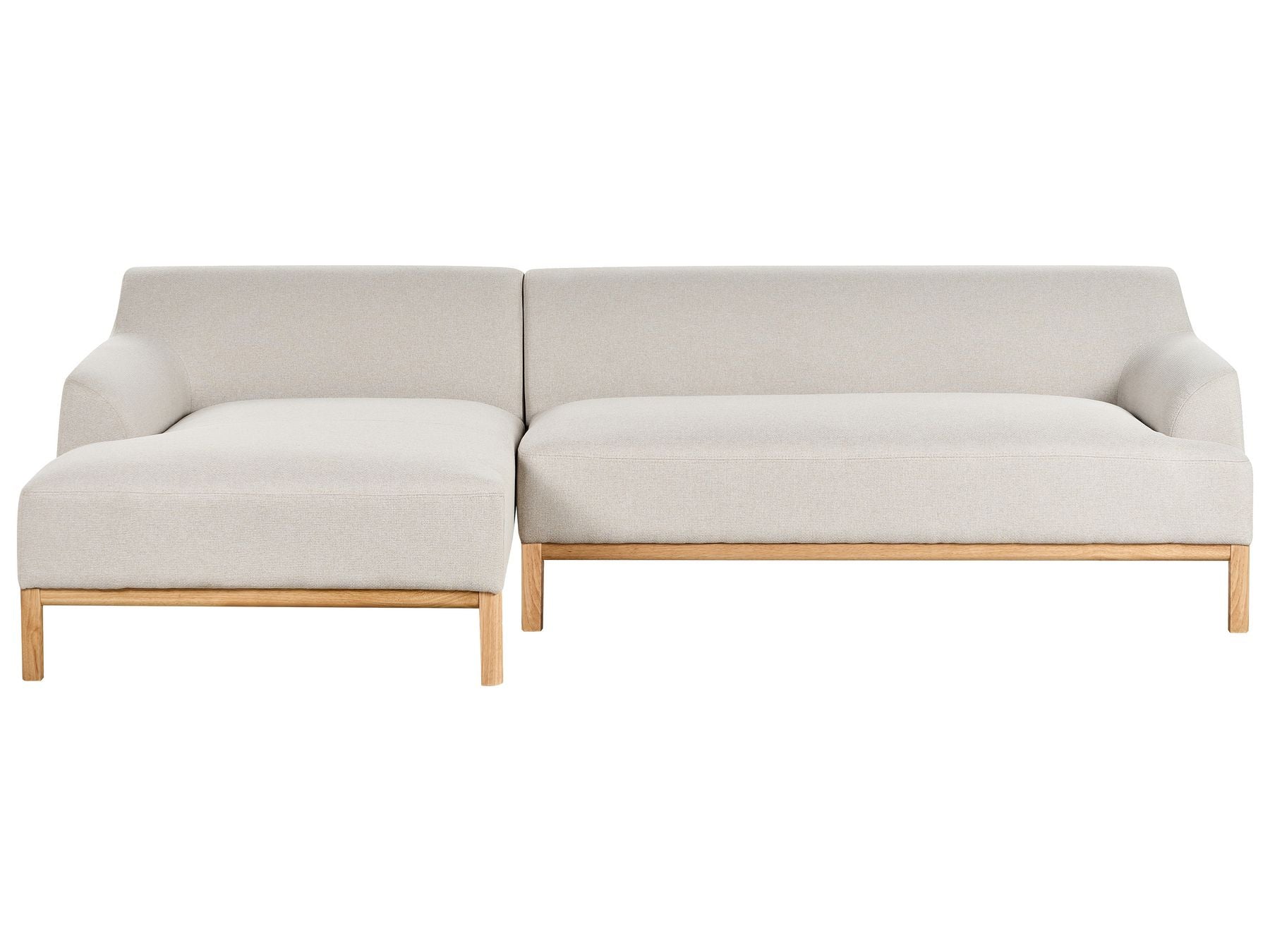 Corner Sofa SOSJO Fabric Light Beige 3 Seater Right Hand