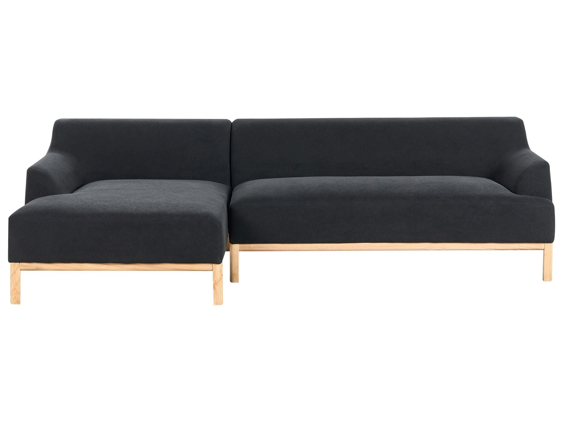 Corner Sofa SOSJO Fabric Black 3 Seater Right Hand