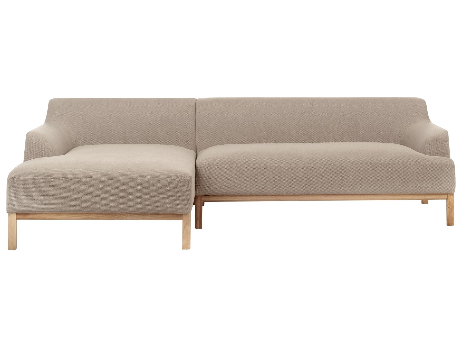 Corner Sofa SOSJO Fabric Taupe 3 Seater Right Hand
