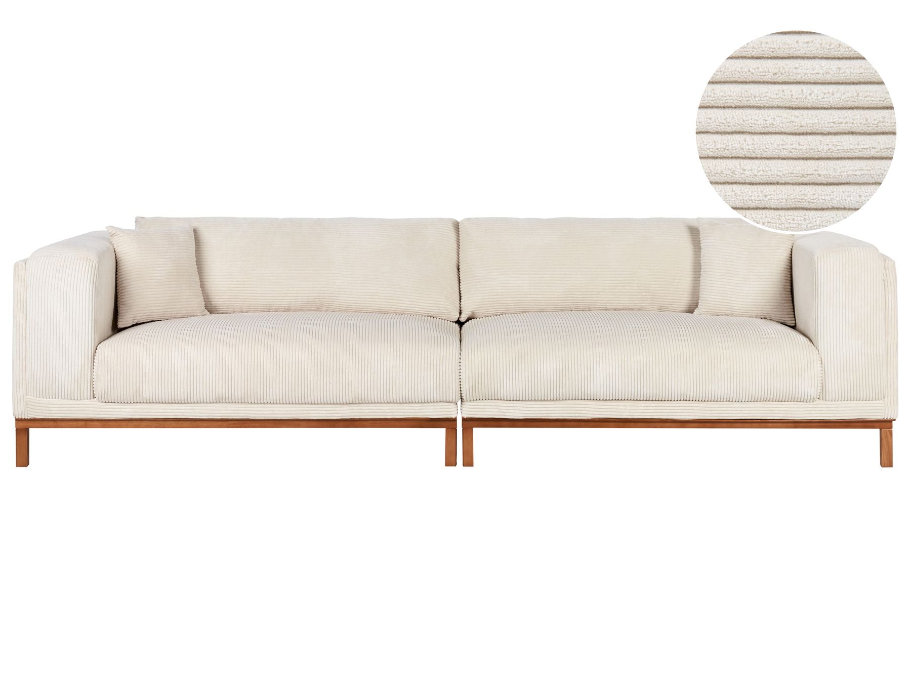 4 Seater Cord Sofa Green Beige VENG