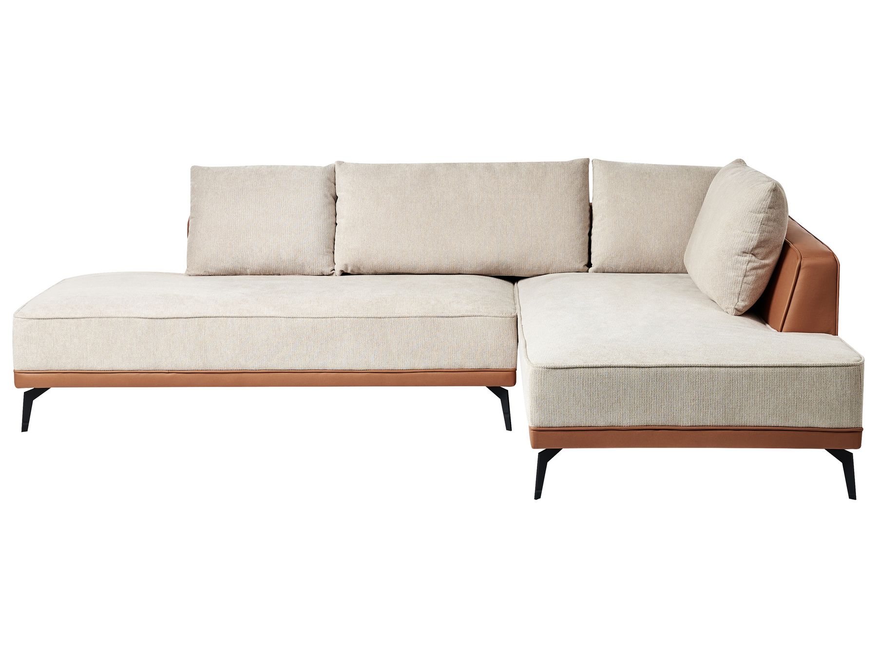 Corner Sofa MYKEN Fabric Light Beige 3 Seater Left Hand