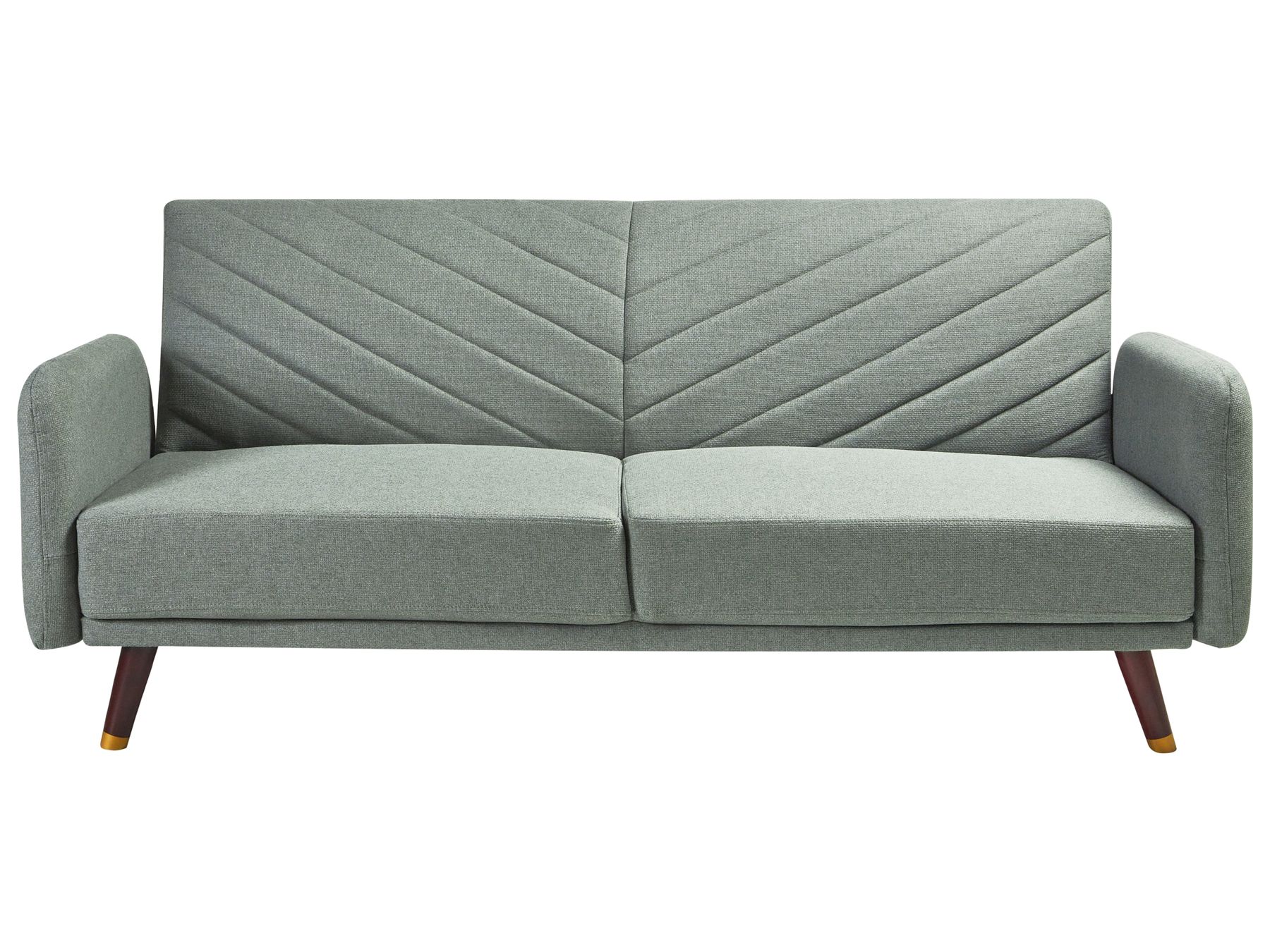 Sofa Bed SENJA Faux Linen Light Green 3 Seater