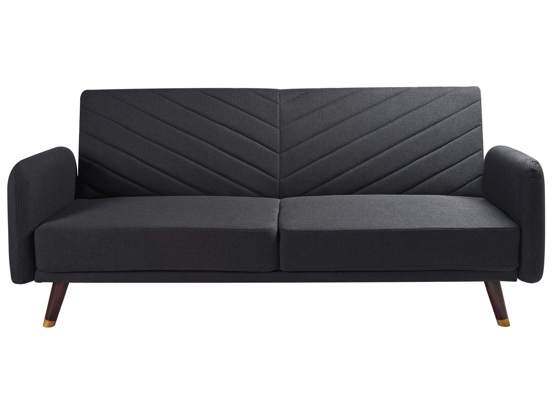 Sofa Bed SENJA Faux Linen Black 3 Seater