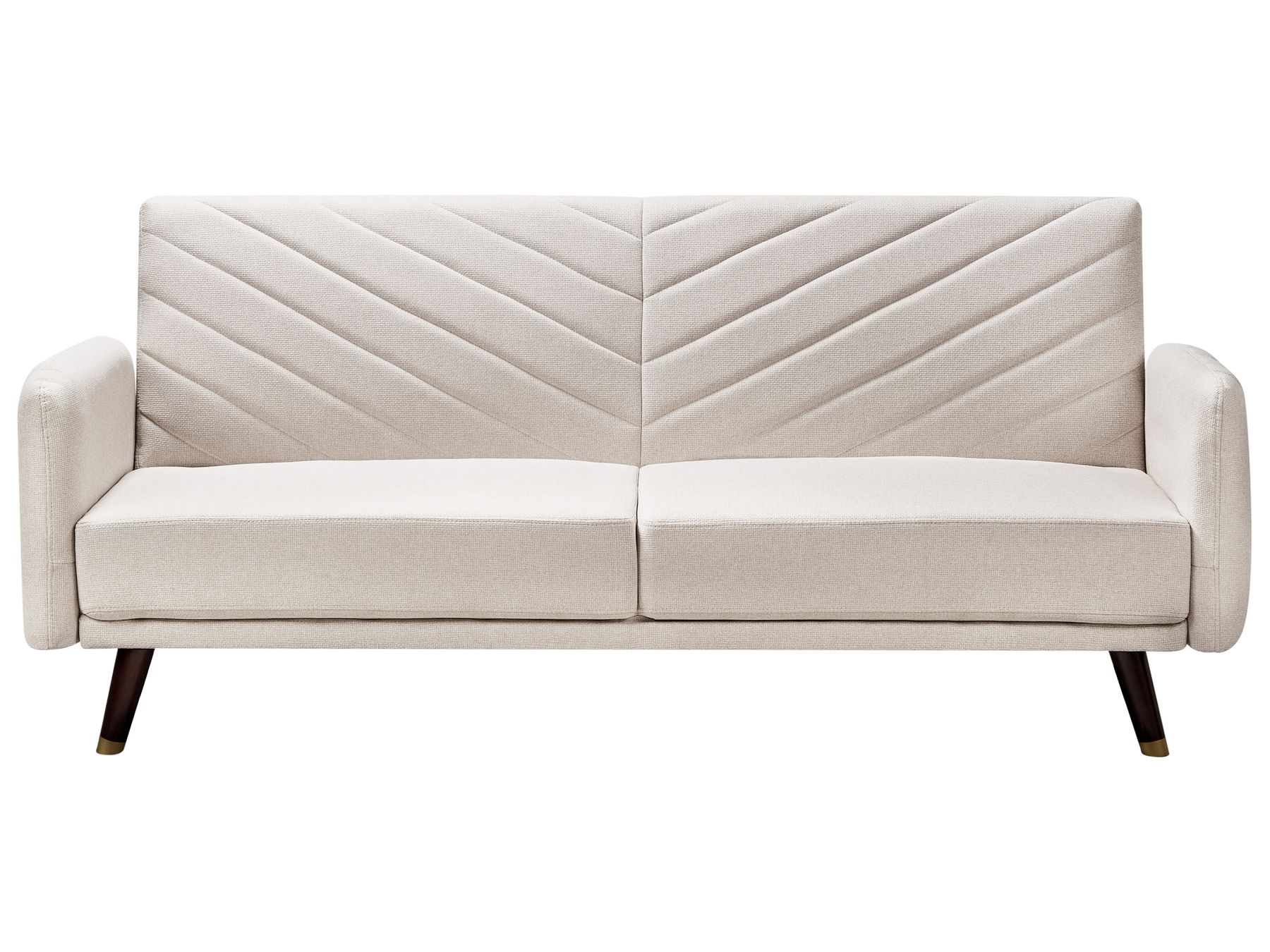 Sofa Bed SENJA Faux Linen Light Beige 3 Seater