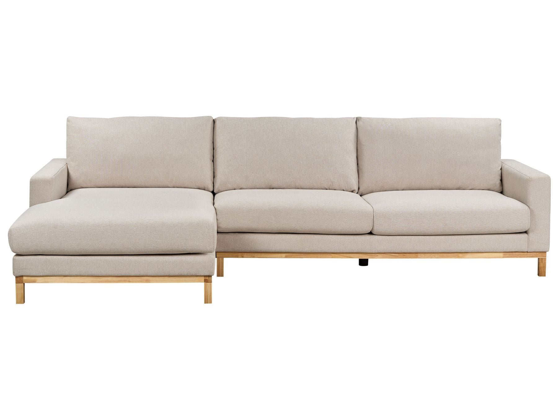 Corner Sofa SIGGARD Fabric Beige 4 Seater Right Hand