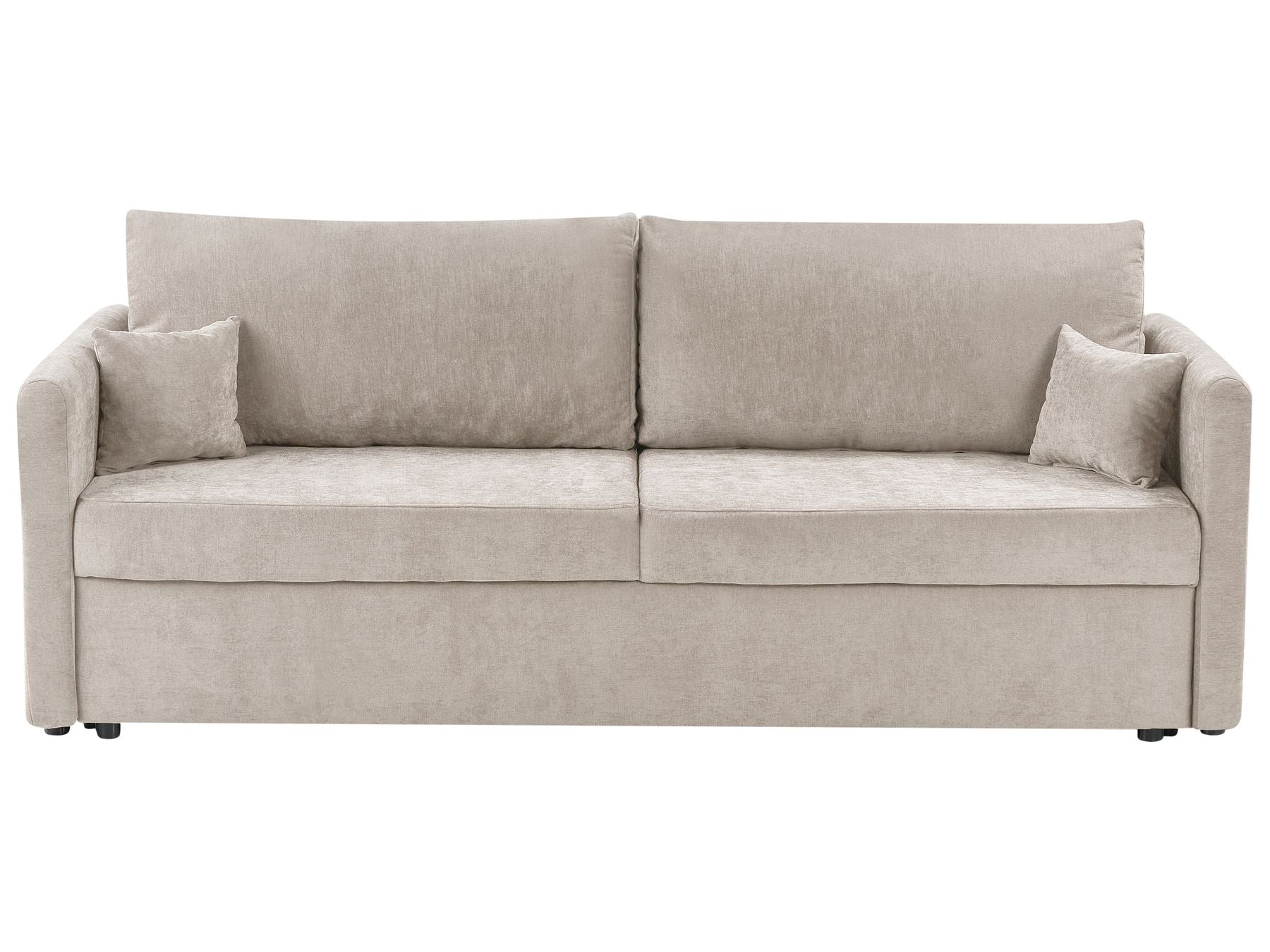 Sofa Bed BLEIK Fabric Light Beige with Storage 3 Seater