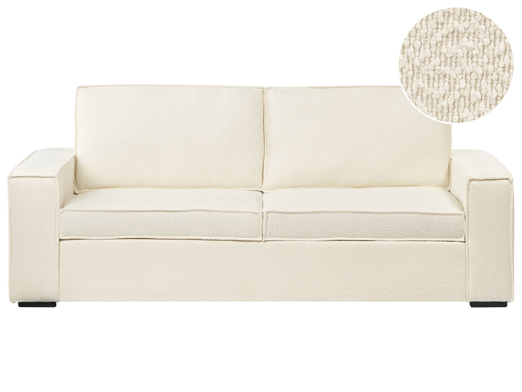 Sofa Bed VUOKATTI Boucle Off-White 3 Seater