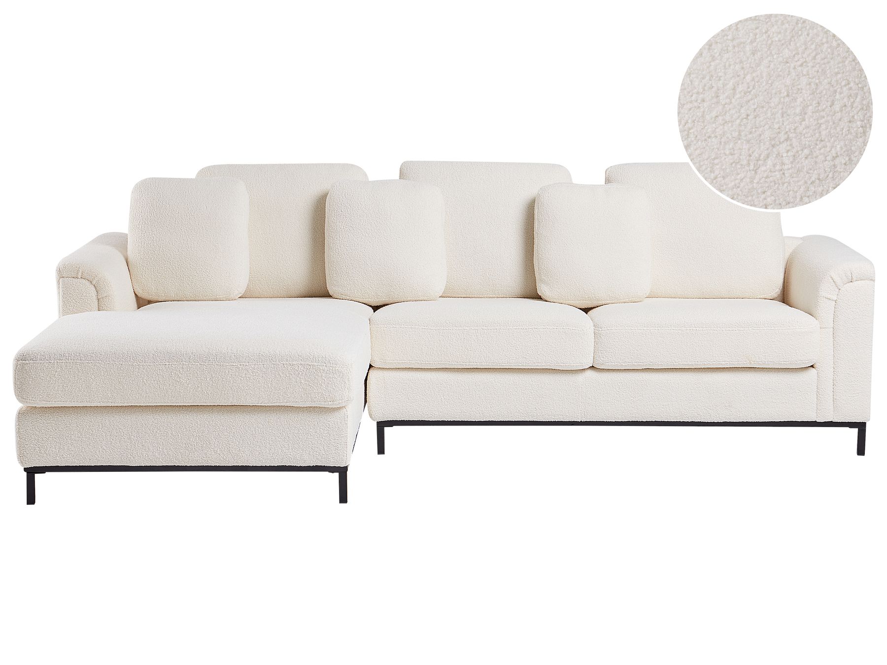Corner Sofa OSLO Boucle White 4 Seater Right Hand