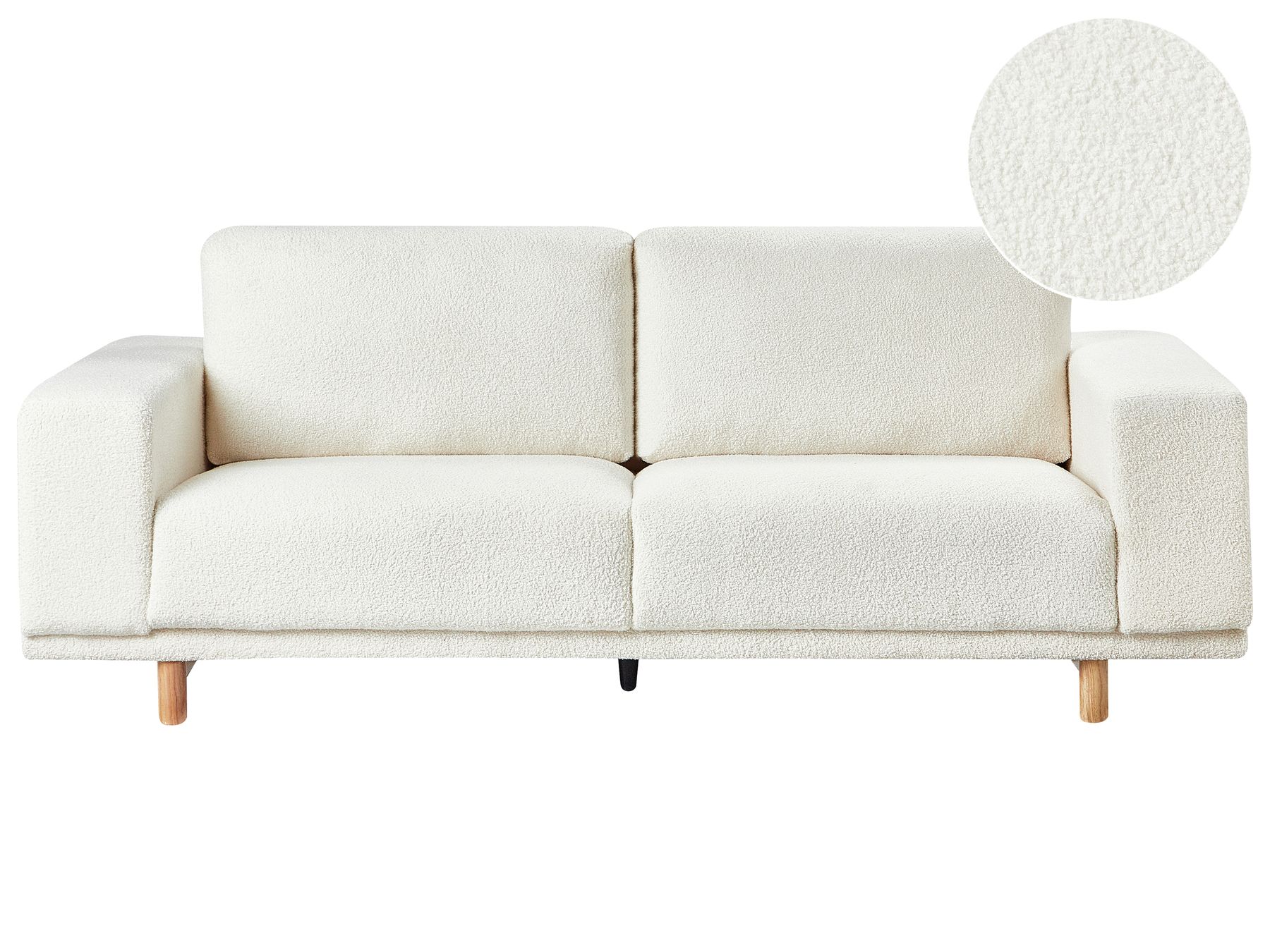3 Seater Boucle Sofa Off-White NIVALA