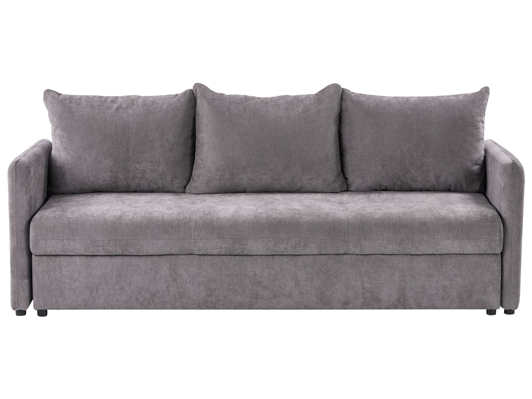 Sofa Bed HOLSEN Fabric Taupe with Storage 3 Seater