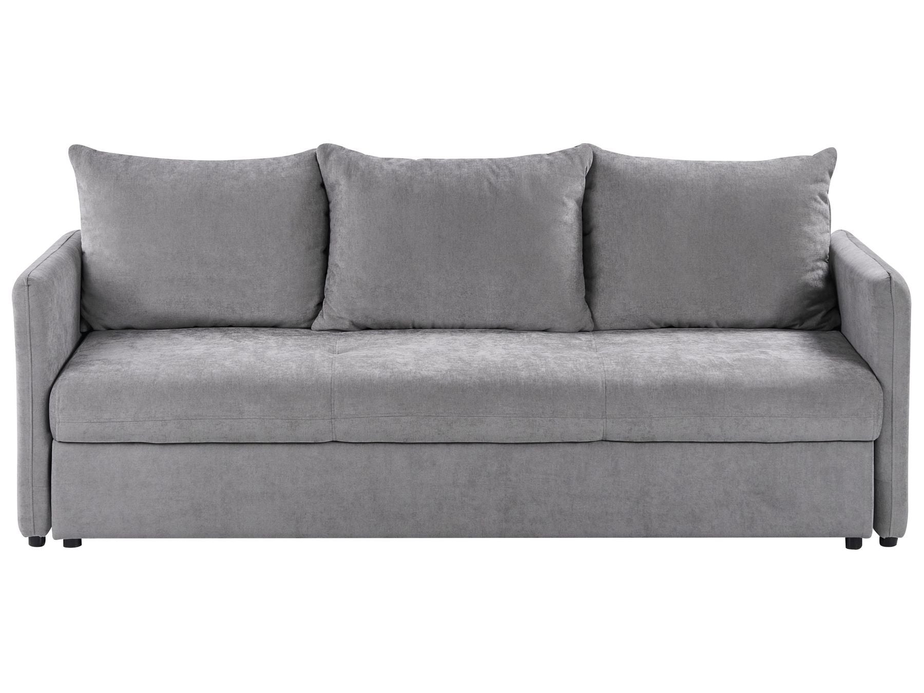 Sofa Bed HOLSEN Fabric Grey with Storage 3 Seater
