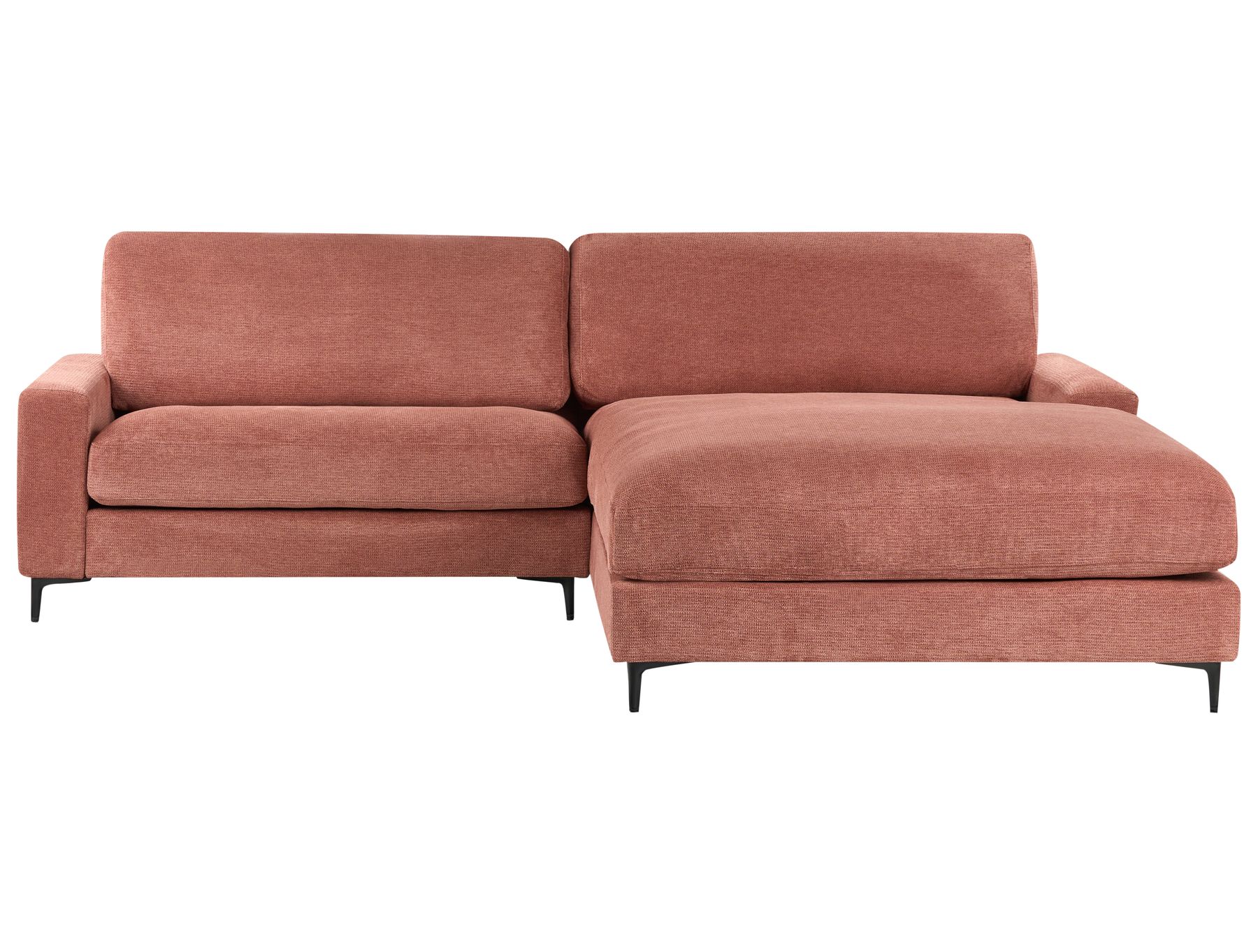 Left Hand Fabric Corner Sofa Red MALOY