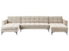 Modular U-Shape Sofa Bed Fabric Beige 5 Seater