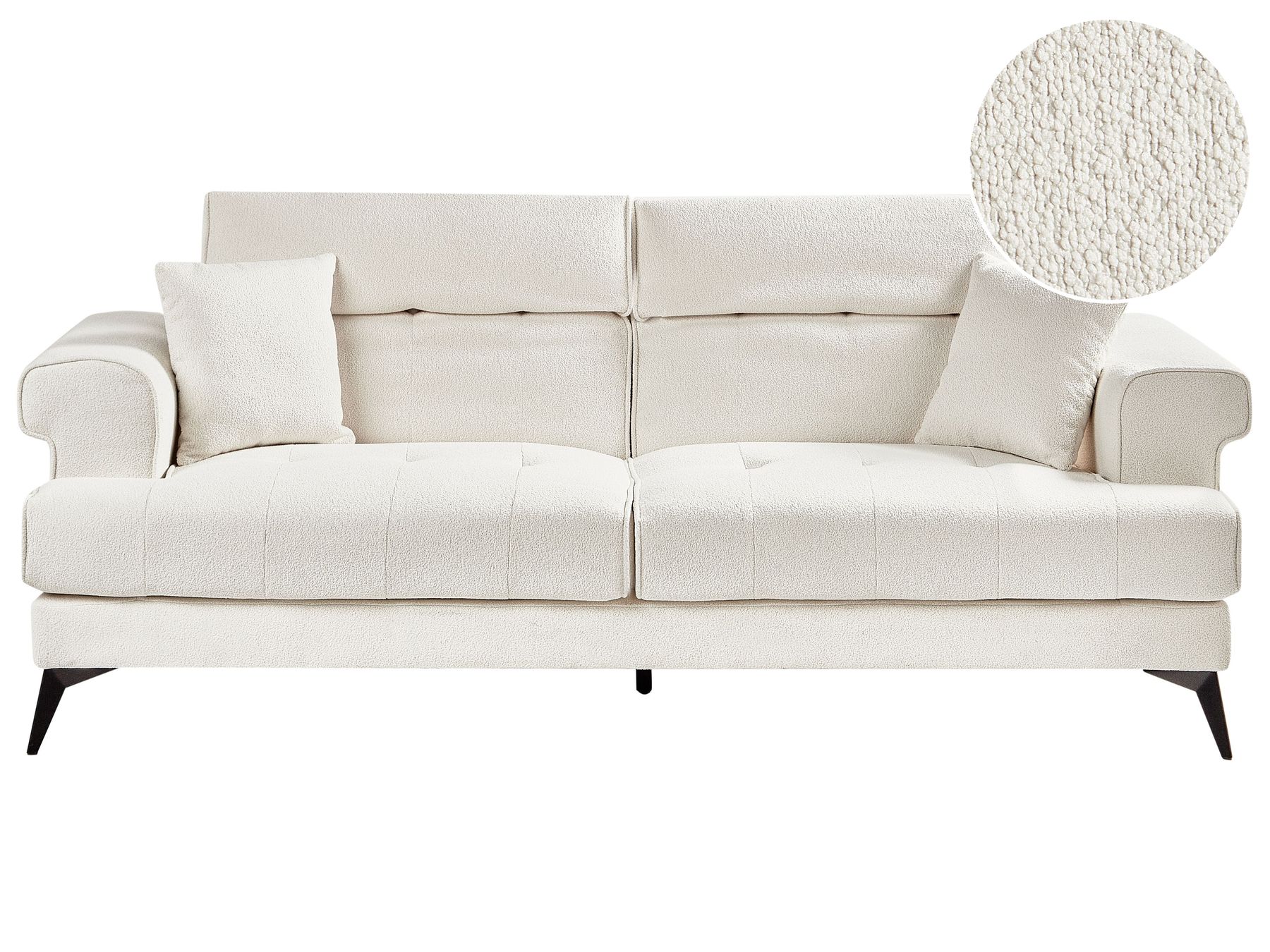 3 Seater Boucle Sofa White SKIVE