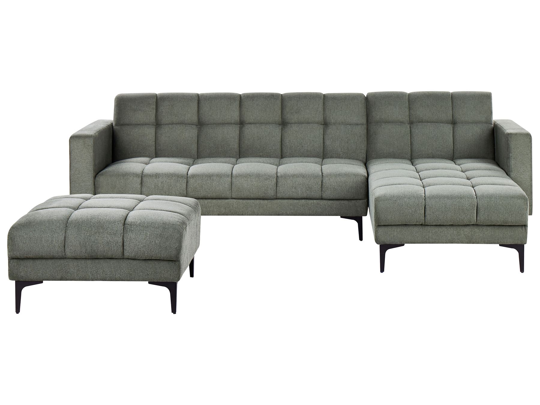 Modular Corner Sofa Bed ALNES Fabric Dark Green 4 Seater Left Hand
