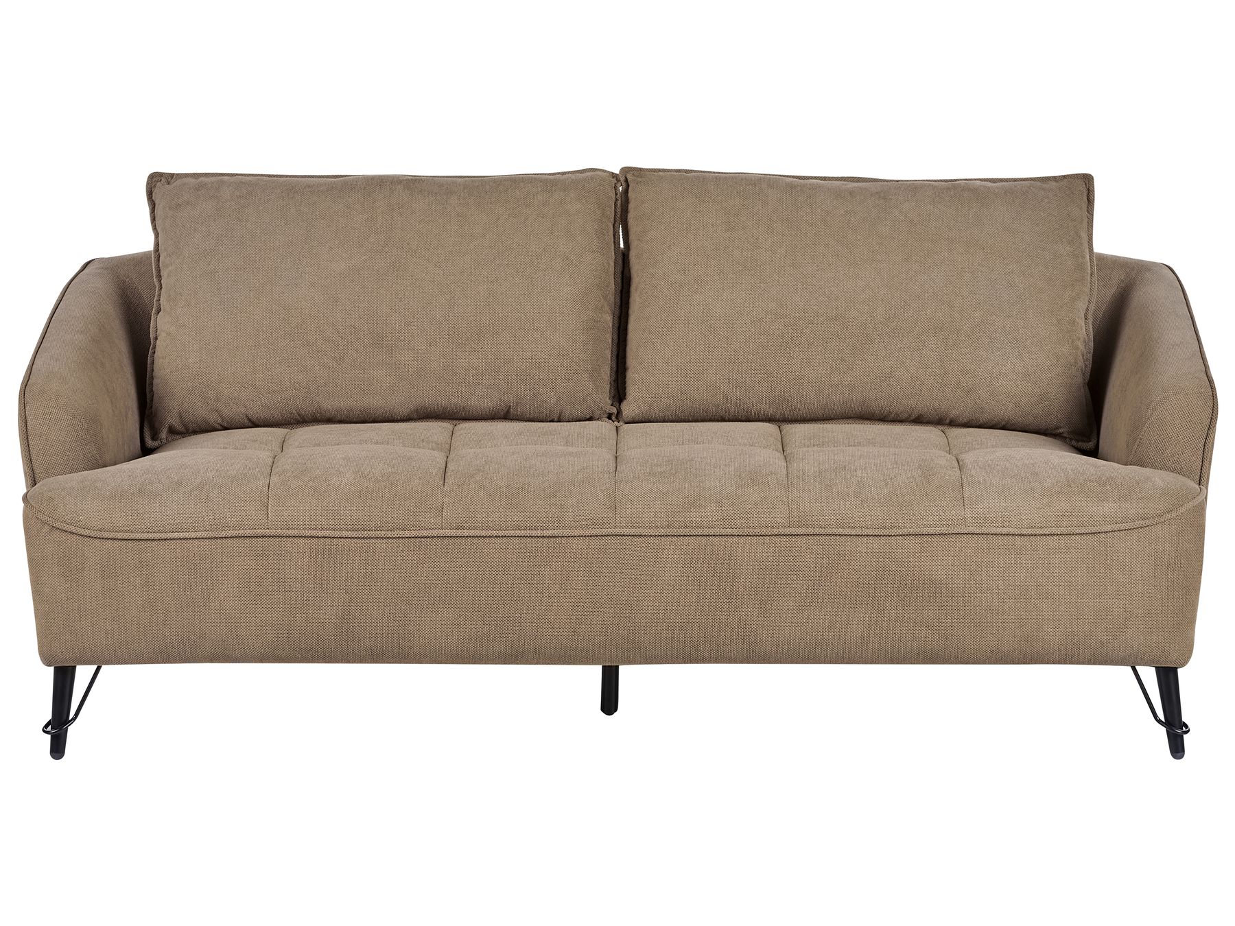3 Seater Fabric Sofa Brown HOBRO