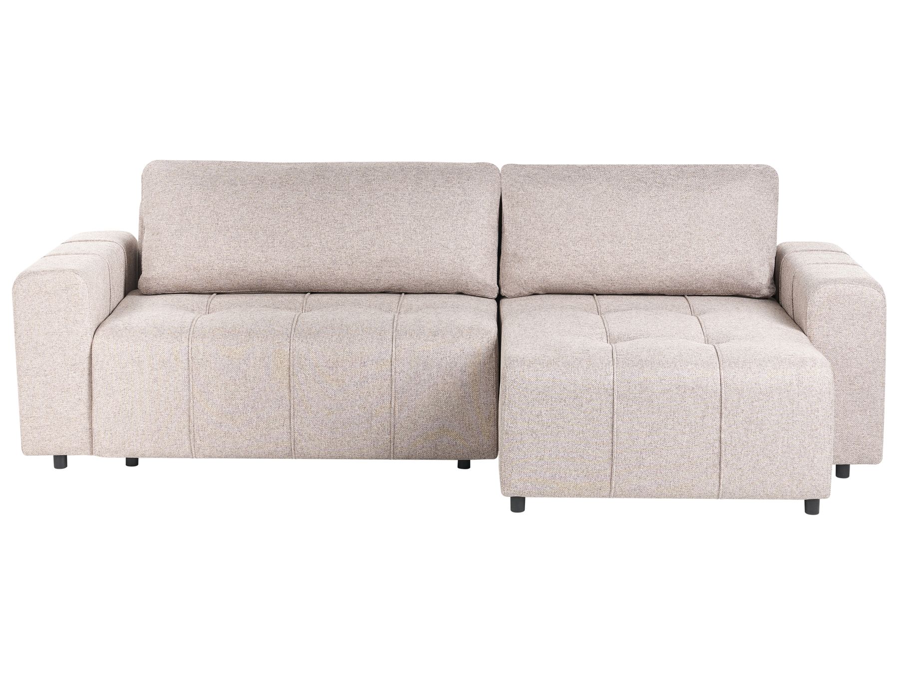 Corner Sofa Bed INNVIK Fabric Light Brown with Storage 3 Seater Left Hand