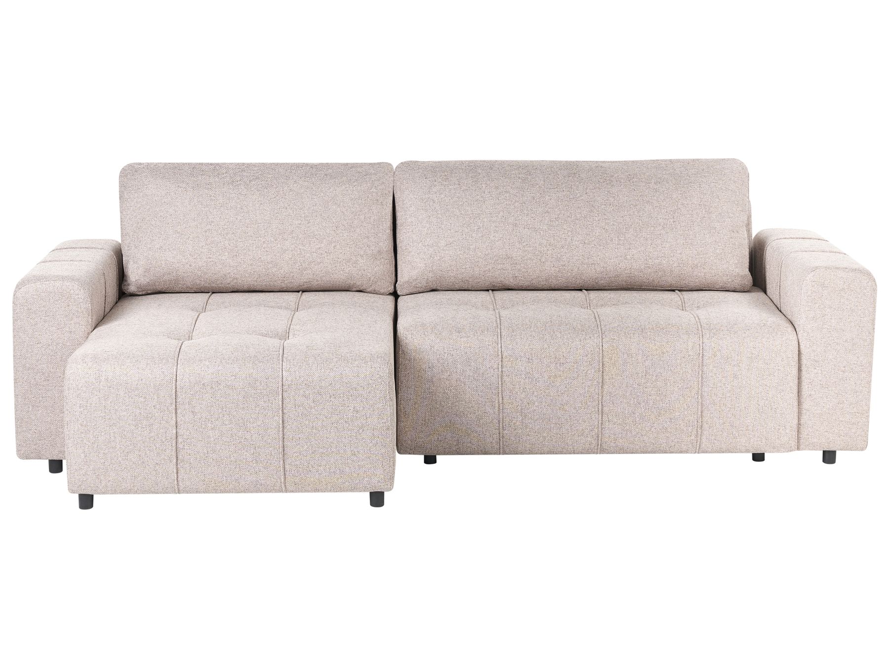 Corner Sofa Bed INNVIK Fabric Light Brown with Storage 3 Seater Right Hand