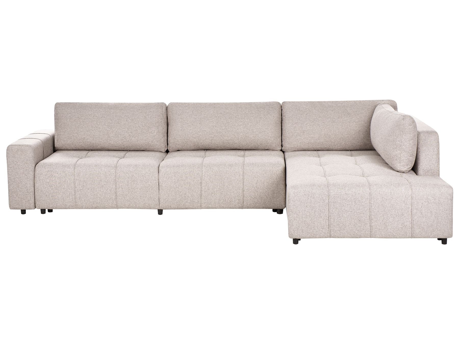Corner Sofa Bed INNVIK Fabric Light Brown with Storage 4 Seater Left Hand