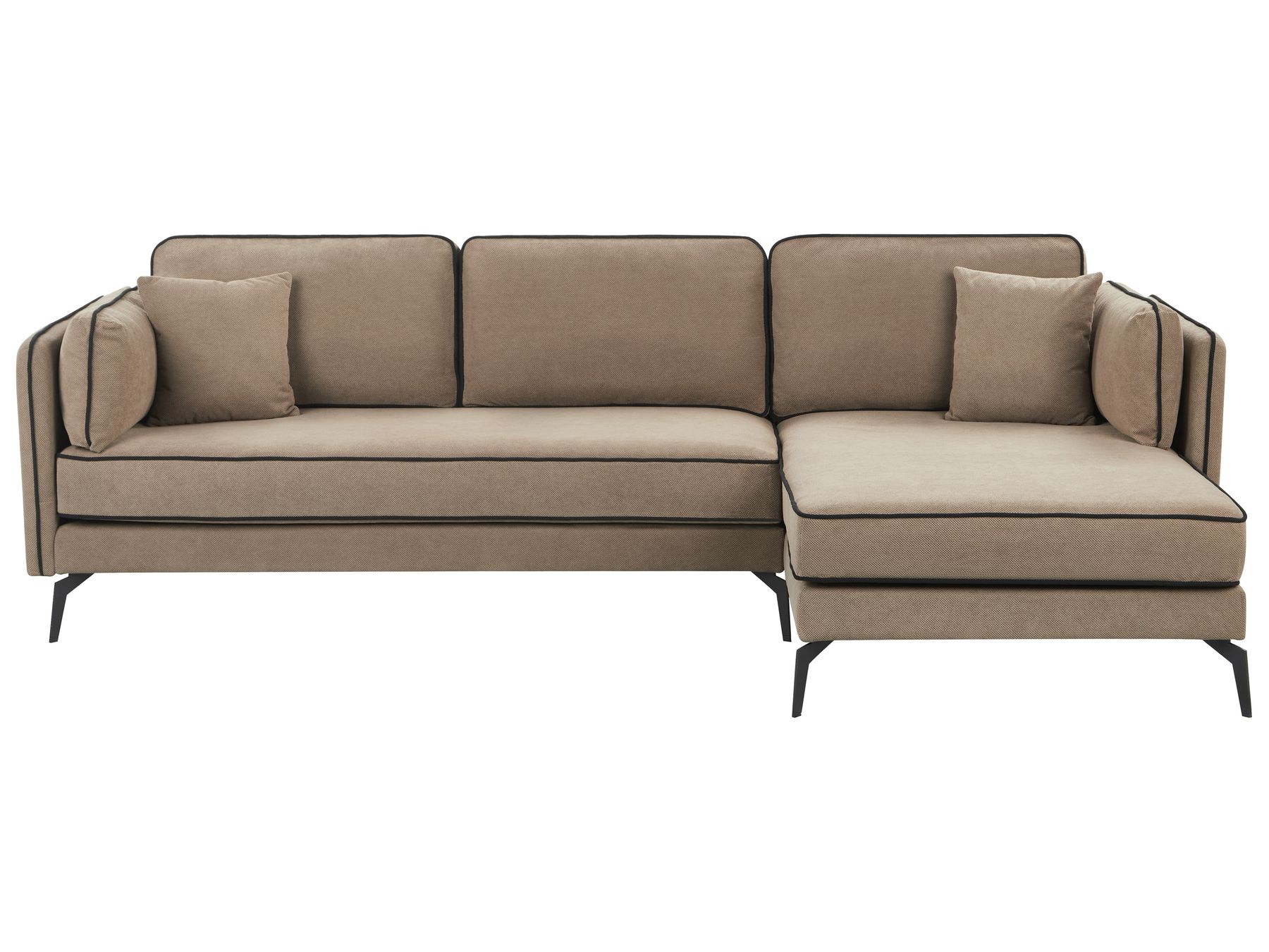 Left Hand Fabric Corner Sofa Light Brown ALTAN