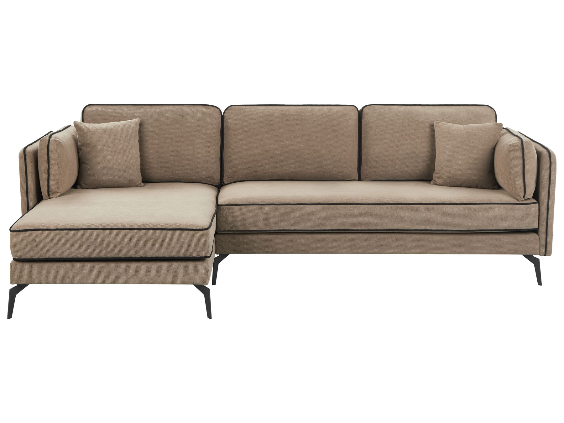 Right Hand Fabric Corner Sofa Light Brown ALTAN