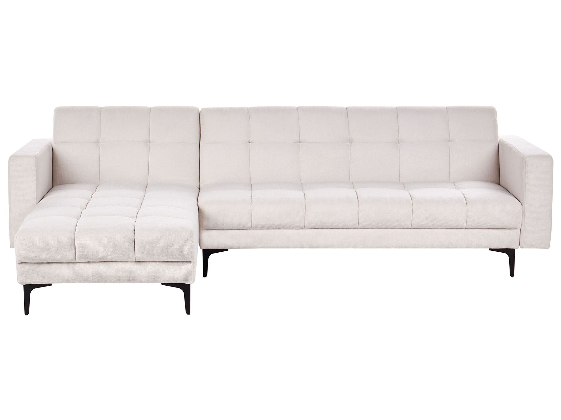 Modular Corner Sofa Bed ALNES Fabric Off-White 4 Seater Right Hand