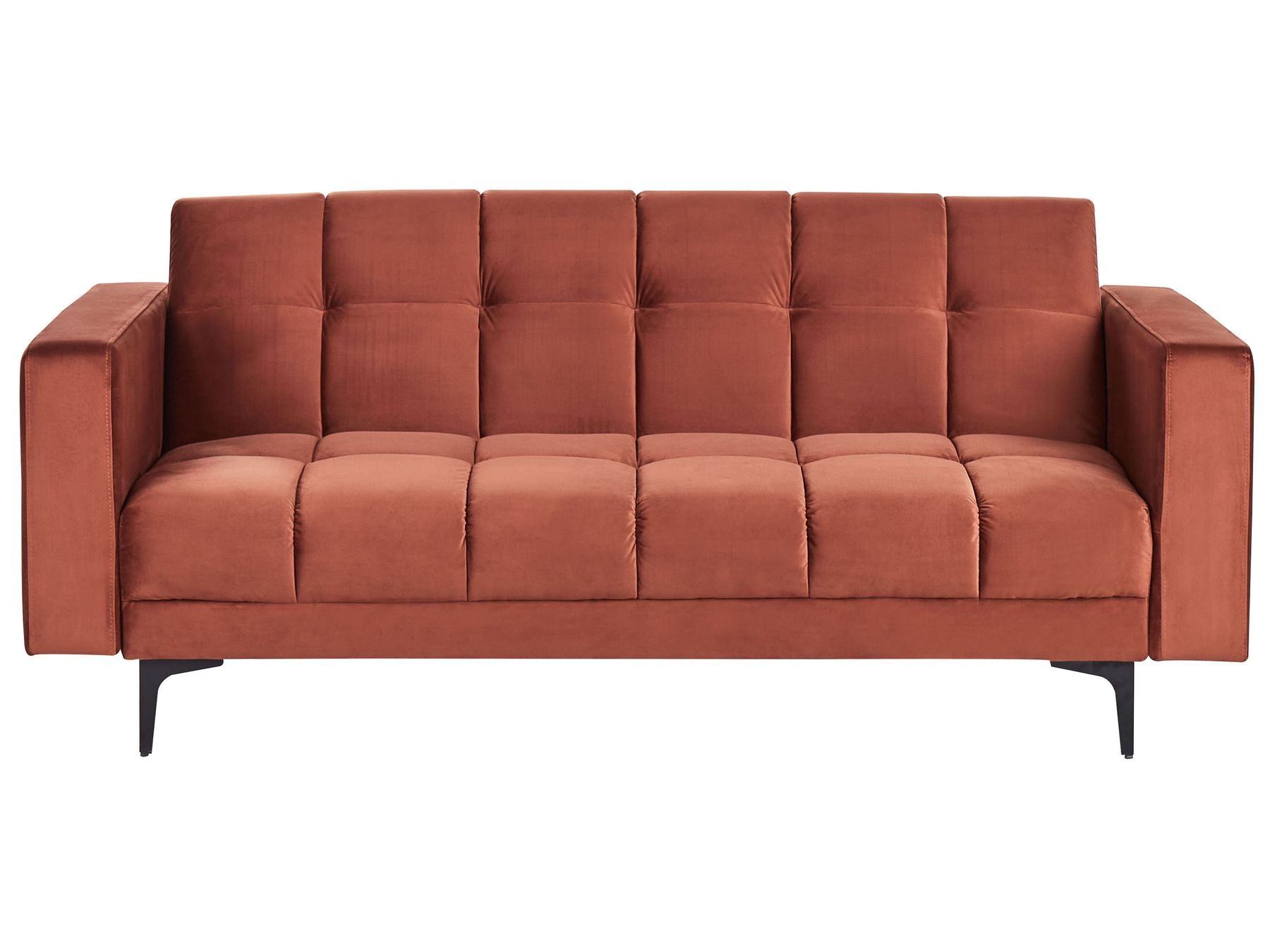 Sofa Bed ALNES Velvet Light Red 3 Seater