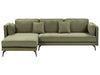 Corner Sofa Fabric Green 3 Seater Right Hand