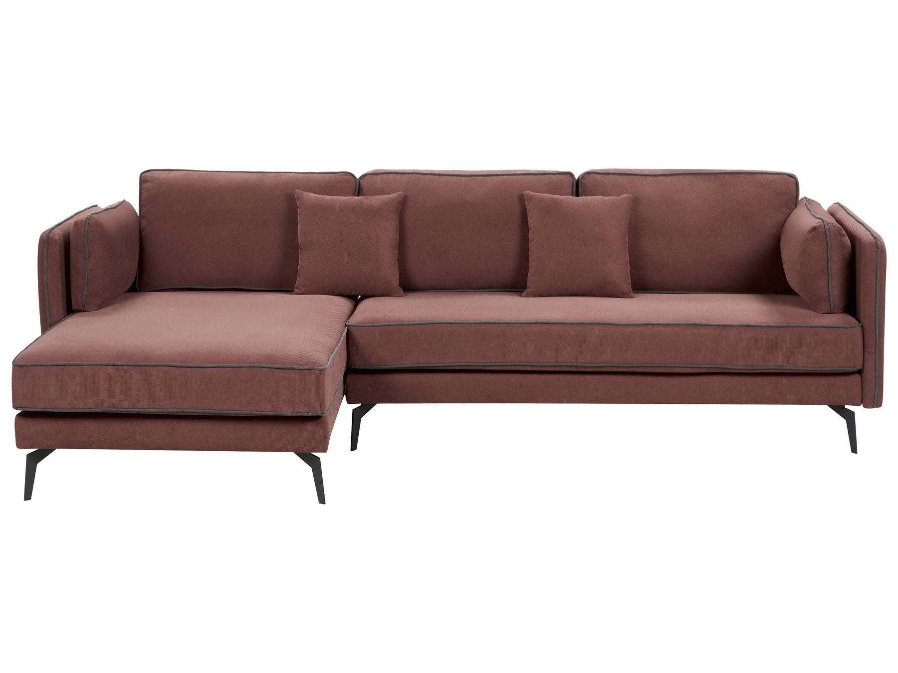 Corner Sofa ALTAN Fabric Burgundy 3 Seater Right Hand