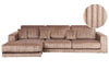 Corner Sofa Corduroy Light Brown 4 Seater Right Hand