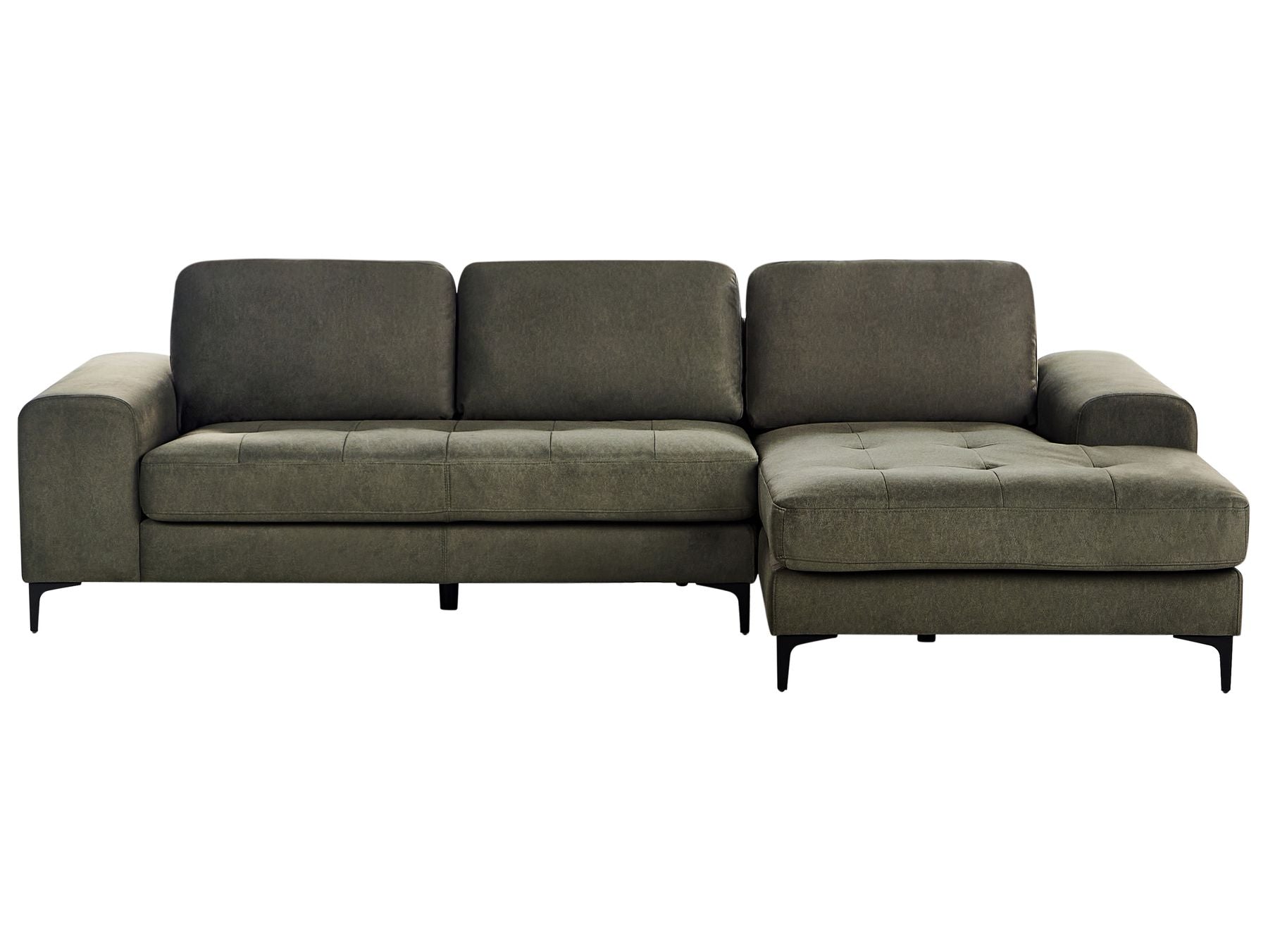 Left Hand Fabric Corner Sofa Dark Green KIRUNA
